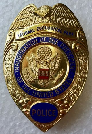 George H.  W.  Bush 1989 Inaugural Badge National Zoological Park Police (dc)