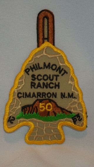 Boy Scout Bsa Philmont Scout Ranch Cimarron Nm 50th Anniversary Arrowhead Patch
