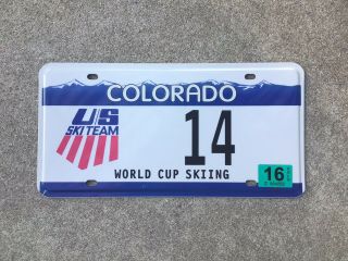 Colorado - U.  S.  Ski Team - License Plate - World Cup Skiing
