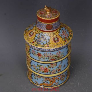 9.  3”China antique qing yongzheng colour enamels Flowers and birds Jar pot 3
