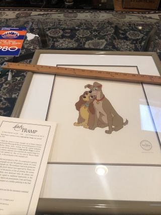 Lady And The Tramp Disney Cel Sericel 1993 Art Framed Love Great Gift Idea