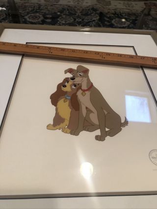 Lady and the Tramp Disney Cel Sericel 1993 art framed love great gift idea 4