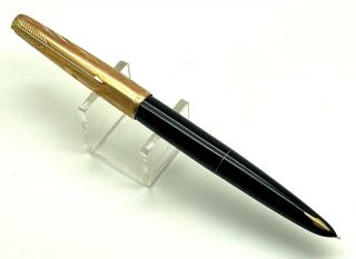 Vintage Parker 61 Black Fountain Pen W/rainbow Cap,  Usda (s142)