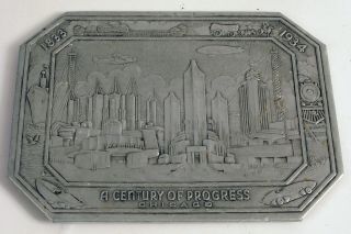 1833 1934 Worlds Fair Chicago Century Of Progress Zeppelin Hot Plate Trivet