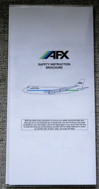 Afx (freighter) Boeing 747 Airline Safety Card