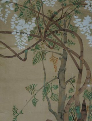 Antique Japan Zen painting 1800 Edo era wind screen fragment 2