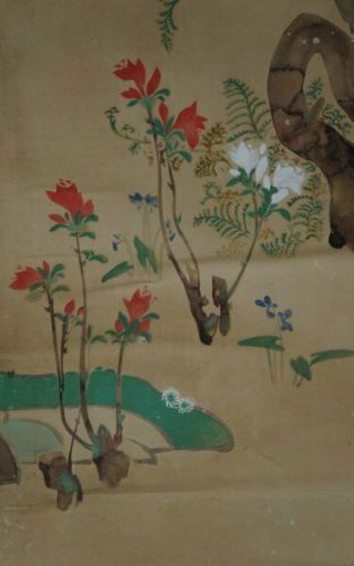 Antique Japan Zen painting 1800 Edo era wind screen fragment 3