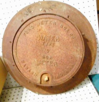 Vintage Municipal Cast Iron Water Main Valve Access Cover And Flange 12 1/2 In