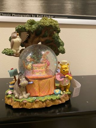 Very Rare Disney Winnie The Pooh And Friends Birthday Party Snow Globe