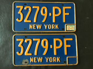 Pair 1972 York License Plate Tag Available As Of 5/11/21 1968 1970 1969