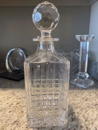 Tiffany Plaid Pattern Vintage Decanter With Stopper