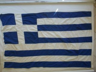 Greece,  Greek Vintage Cotton Flag 1,  62 X 1,  00 By Ilias Kokkonis Athens