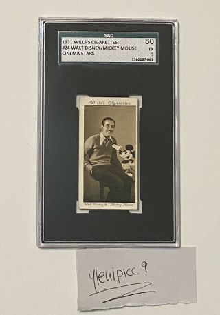 1931 Wd Ho Wills Walt Disney Mickey Mouse Rookie Card Sgc 5 60 Cinema Stars Rare