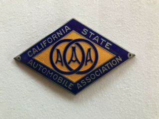 Vintage Aaa Csaa California State Automobile Assoc.  License Plate Topper Emblem