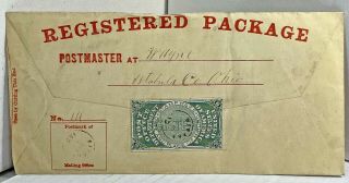 1872 Usps Oxf1 Green Registry Stamp Seal 2 Envelopes Wayne,  Ashtabula Co. ,  Oh
