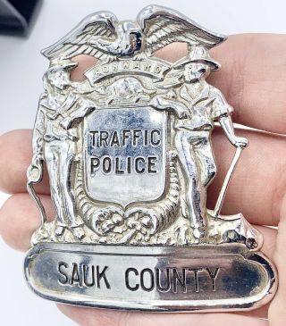 1960s Obsolete Traffic Police Sauk County Badge