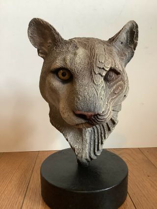 Rick Cain Spirit Of The Mountain Cougar Sculpture 775/2000 10.  5x7”