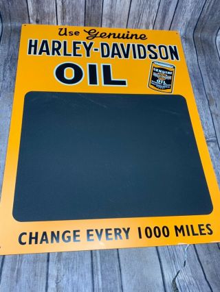 Vintage Harley - Davidson Oil Chalkboard Garage Sign 24 X 16 Motorcycle Rat Fink