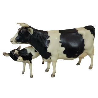 Vintage 1974 Breyer Holstein Black And White Cow & Calf 3447