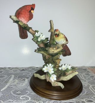 Country Artists American Cardinal Family Figurine Hand Crafted 01641