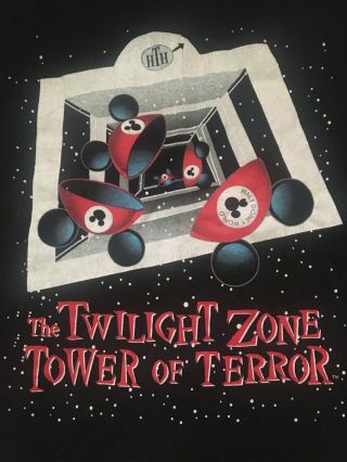 Twilight Zone Tower Of Terror Vintage Disney World Shirt Xl - Hat 90s Attraction