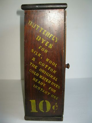 Vintage Wood General Store Advertising Dye Counter Top Display Cabinet Case