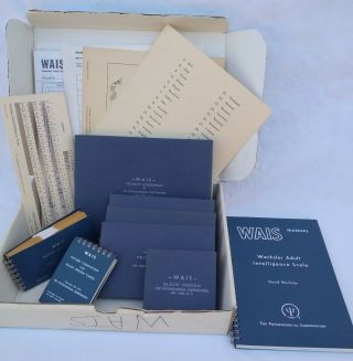 Wais Wechsler Adult Intelligence Scale Iq Psychological Test Kit Vintage 1955