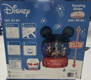 2007 Disney Gemmy Air blown inflatable￼ Rotating Globe Carousel￼ Mickey Minnie 2