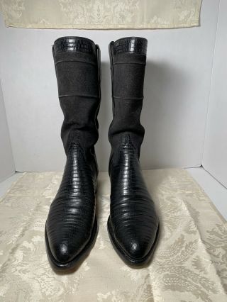 Vintage Lucchese 1979 Black Cowboy Boots