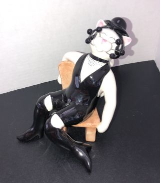 Whimsiclay Rare Amy Lacombe Lge Sexy Cat Figurine 2003 Signed 86017 Hand Painted
