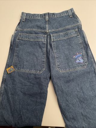 Vtg Jnco Jeans Slaptags Rare 20 Inch Wide Leg Big Pocket Big J Graffiti 33 30