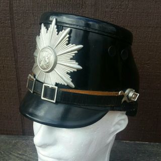 Postwar 1950s West German Police Shako Helmet Similar To Ww2