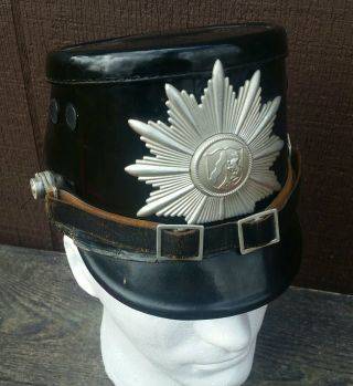 Postwar 1950s West German Police Shako Helmet similar to ww2 2