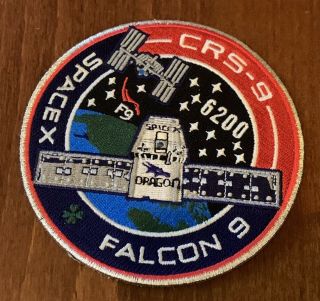 Authentic Spacex Employee Serial Numbered Crs - 9 Falcon 9 Dragon Launch Patch