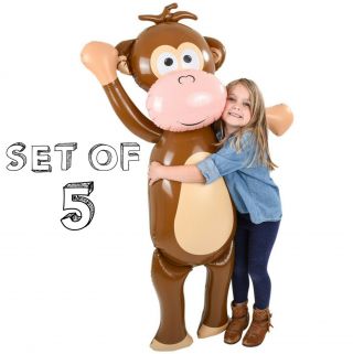 (set Of 5) Huge 67 " Monkey Inflatable - Inflate Blow Up Toy Party Decoration