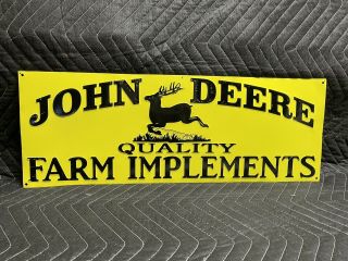 John Deere Metal Embossed Sign Quality Farm Implements
