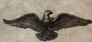Vintage Colonial Style Cast Brass Wall Mount American Eagle 19 " Large