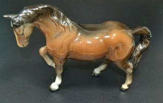 Vintage Beswick England Brown Glossy Porcelain Horse Mare Circle Mark