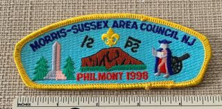 1998 Morris - Sussex Area Council Boy Scout Philmont Shoulder Strip Patch Csp Nj