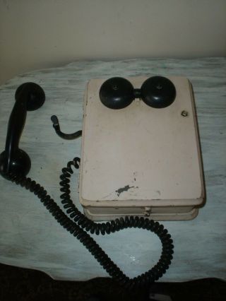 Vintage Military Kellogg Switchboard&supply 1944 Oak Wall Telephone 5812 Mx - Vgc