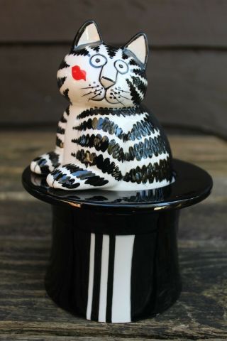 Kliban Cat In Hat Ceramic Sigma Taste Setter Cookie/candy Jar