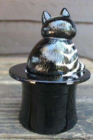 Kliban Cat in Hat Ceramic Sigma Taste Setter Cookie/Candy Jar 2