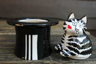 Kliban Cat in Hat Ceramic Sigma Taste Setter Cookie/Candy Jar 3