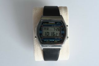 Vintage Casio W - 750 Marlin (248) Stainless Steel Lcd Digital Watch Rare