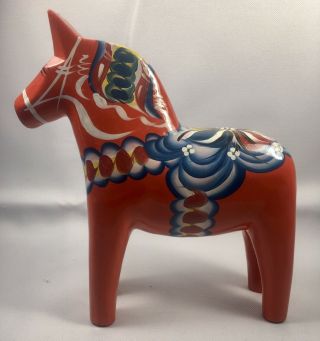 Vintage Swedish Red Dala Horse Dalahemslojd,  7” Sticker