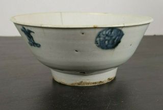 Antique Chinese Ming - Qing Dynasty Ceramic Blue And White Bowl