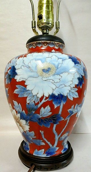Antique Japanese Imari Porcelain Vase,  Circa 1890 - 1920,  Remodelled As A Lamp