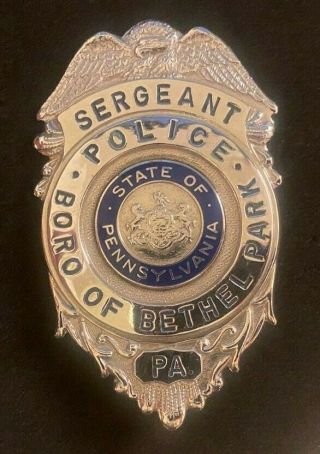 Vintage Bethel Pennsylvania Police Sergeant Badge Metal Hat