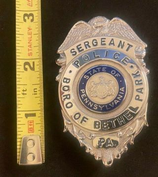 Vintage BETHEL PENNSYLVANIA Police Sergeant BADGE Metal Hat 3