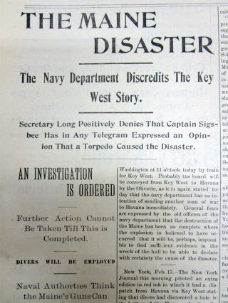 10 1898 Cripple Creek Colorado Newspapers Uss Maine Destroyed By Bomb N Cuba Har
